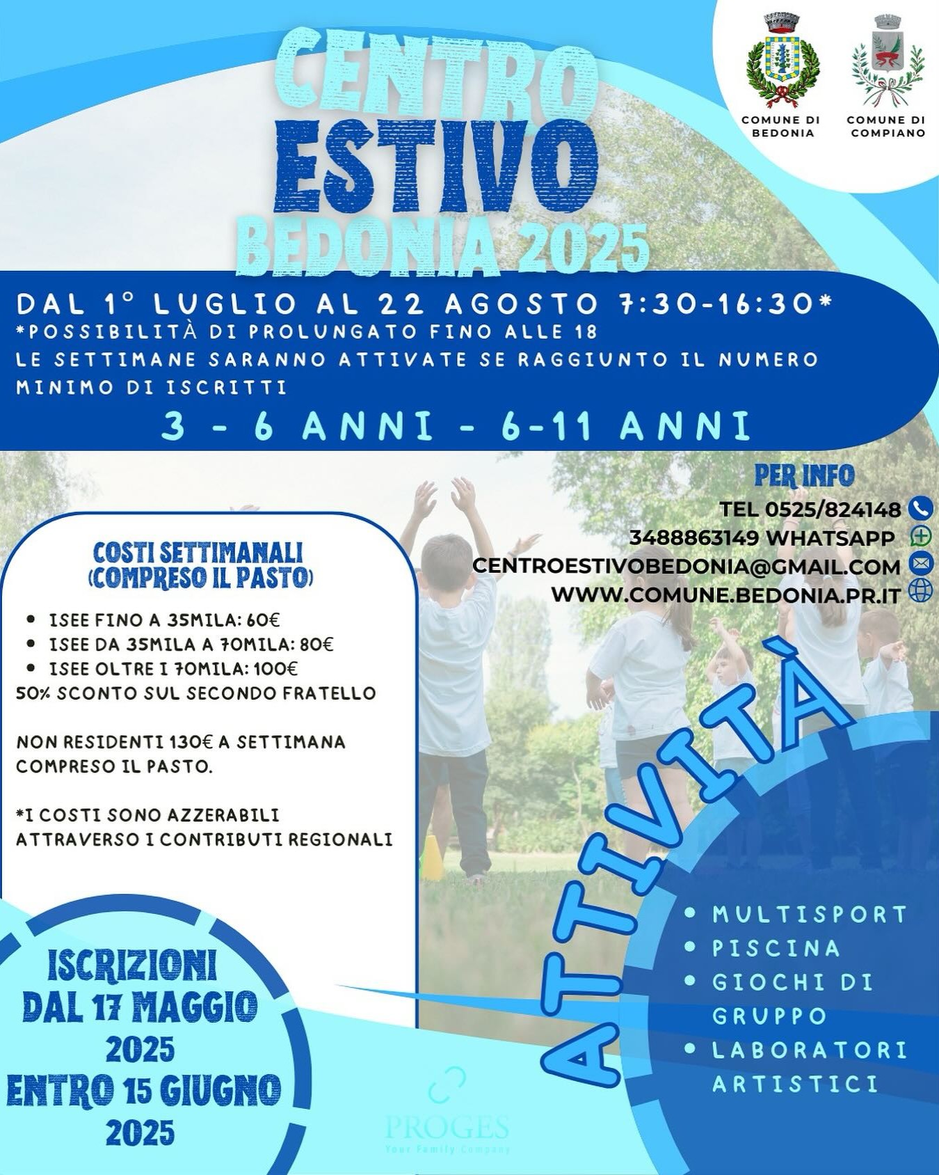 Centro Estivo Bedonia 2025 | Comune di Bedonia